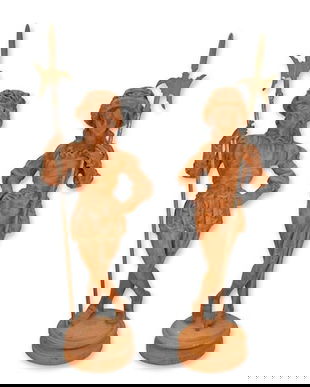 Garda Elvetiana-pereche statui din fonta ruginie