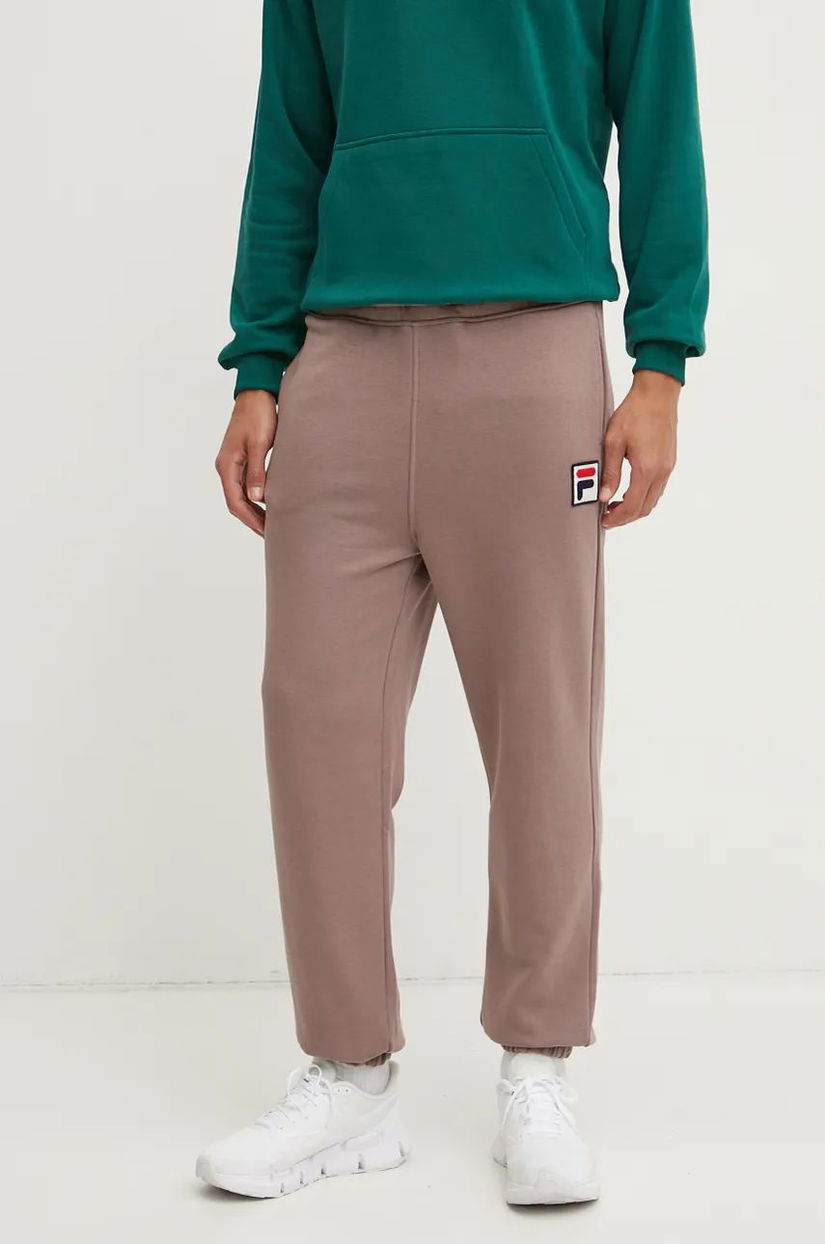 Fila pantaloni de trening Baydon culoarea bej, neted, FAU0149