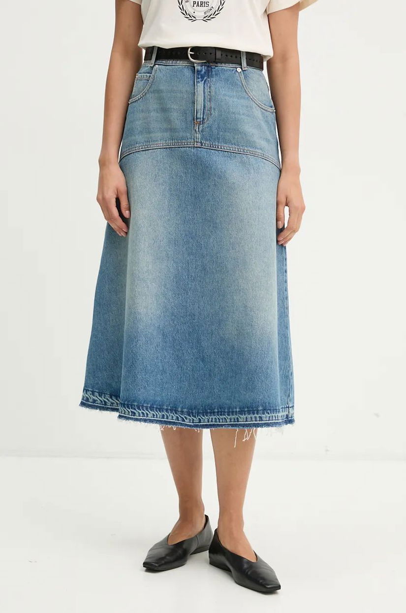 BA&SH fusta jeans midi, evazati, 1H24VALE