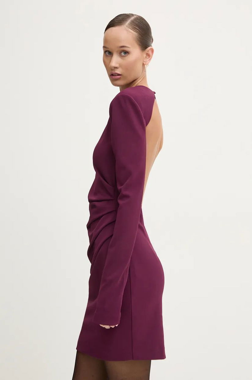 Aniye By rochie culoarea bordo, mini, mulata, 181426