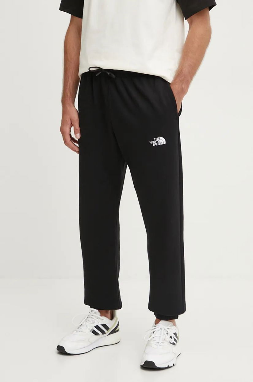 The North Face pantaloni de trening din bumbac Essential culoarea negru, neted, NF0A8A6JJK31