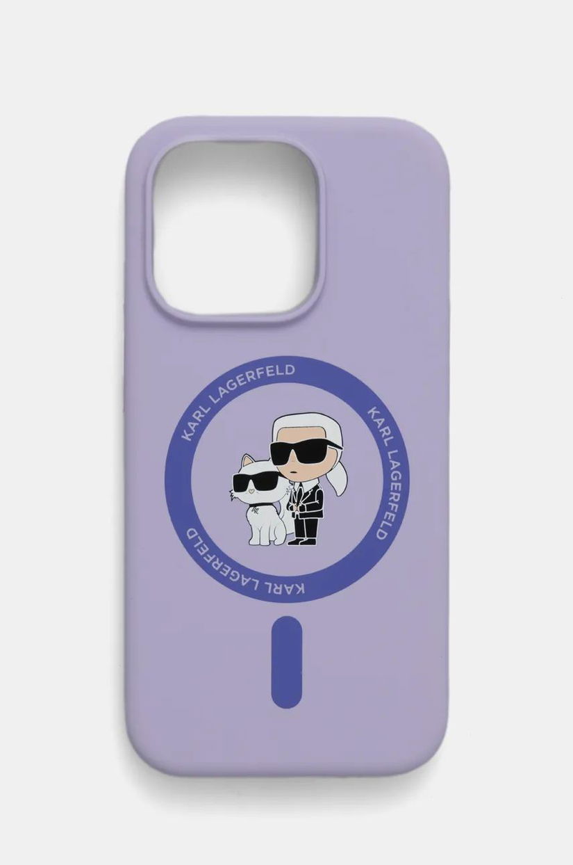 Karl Lagerfeld etui pentru telefon iPhone 15 Pro 6.1 culoarea violet, KLHMP15LSCMKCRHU