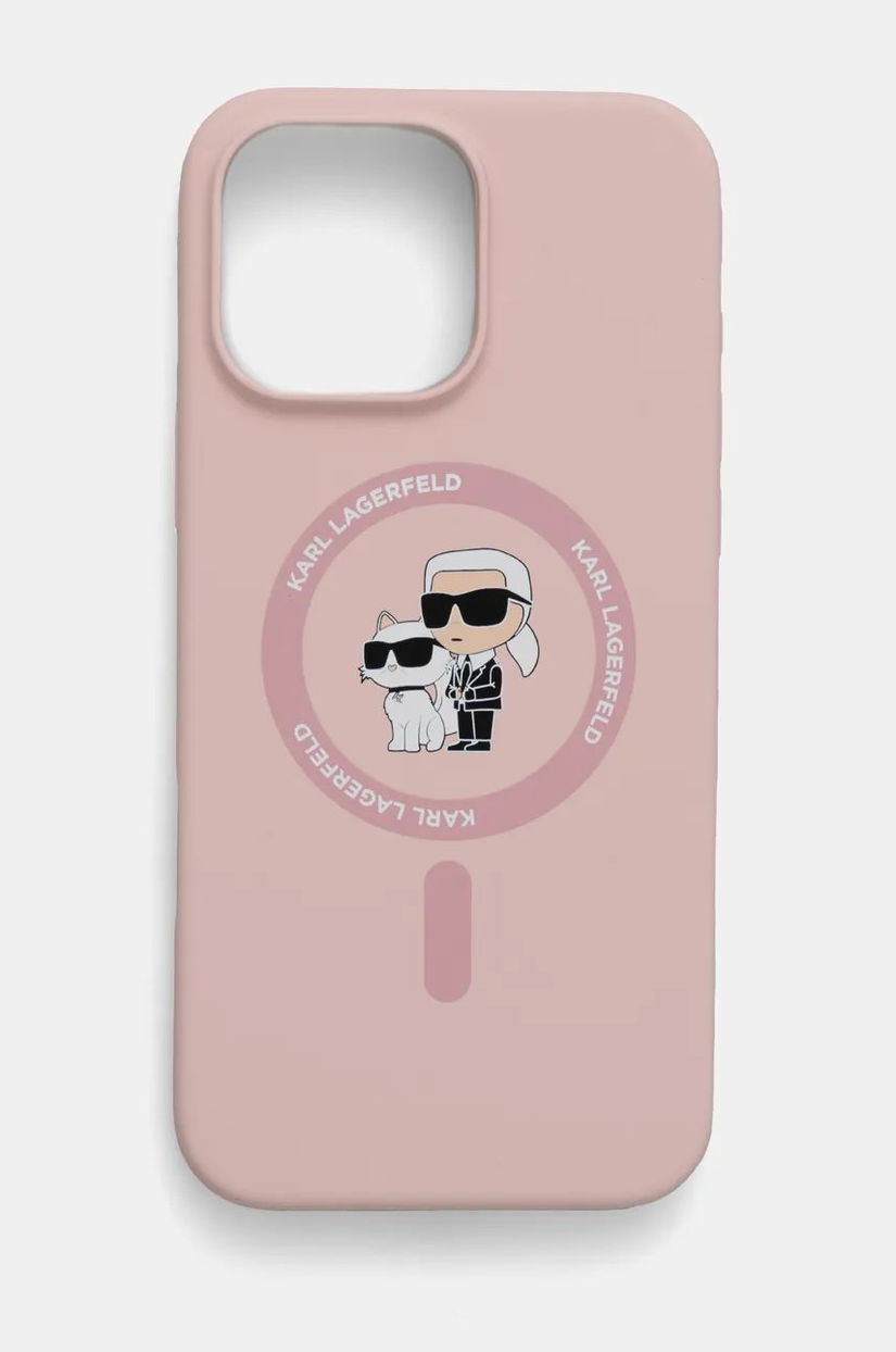 Karl Lagerfeld etui pentru telefon iPhone 16 Pro Max 6.9 culoarea roz, KLHMP16XSCMKCRHP