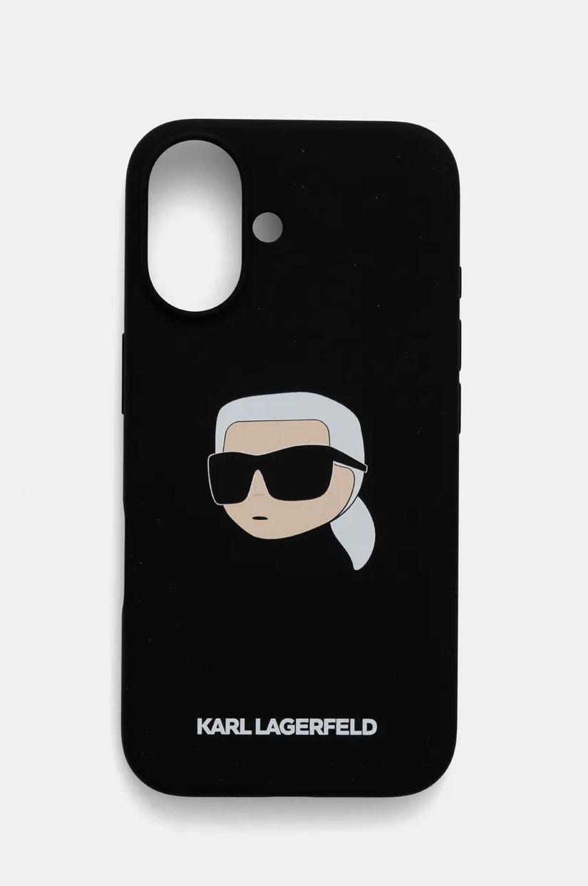 Karl Lagerfeld etui pentru telefon iPhone 16 6.1 culoarea negru, KLHMP16SSKHPPLK