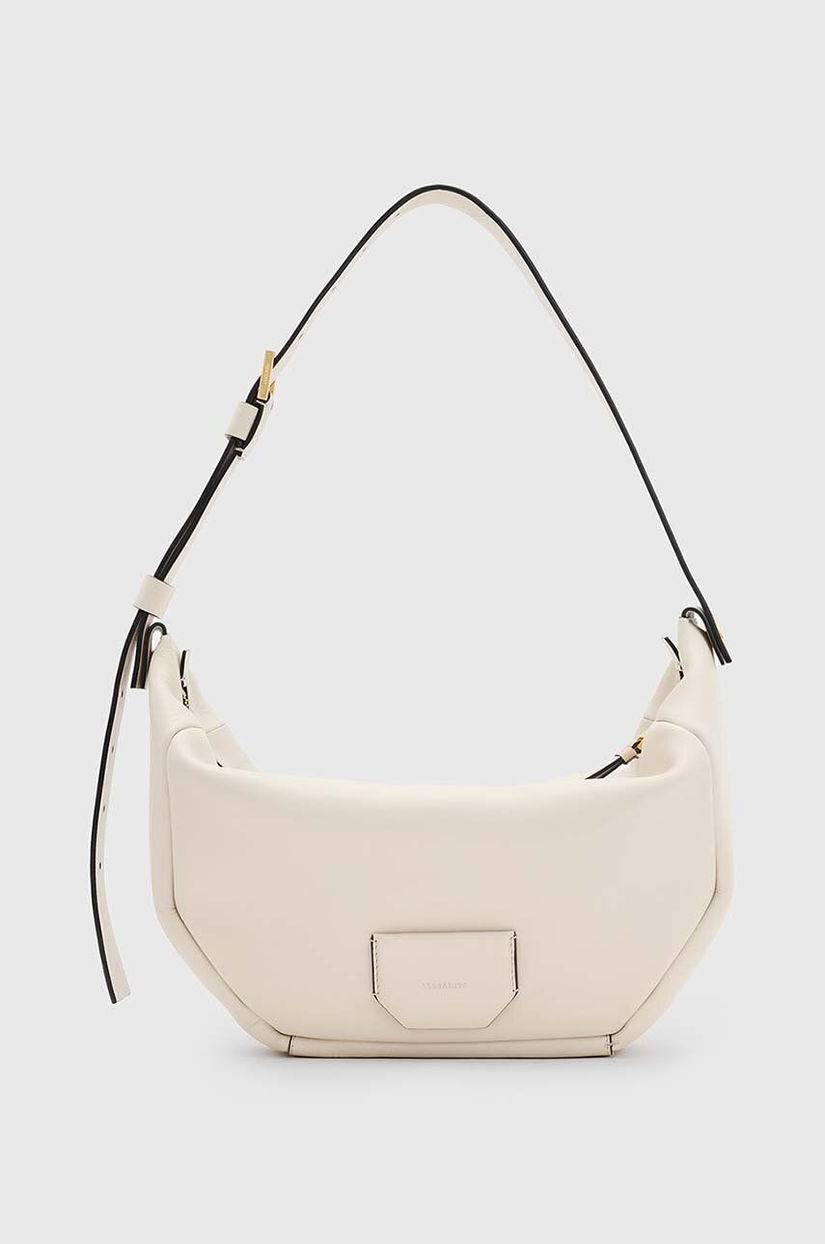 AllSaints poseta de piele MADEA SHOULDER BAG culoarea alb, W348XB