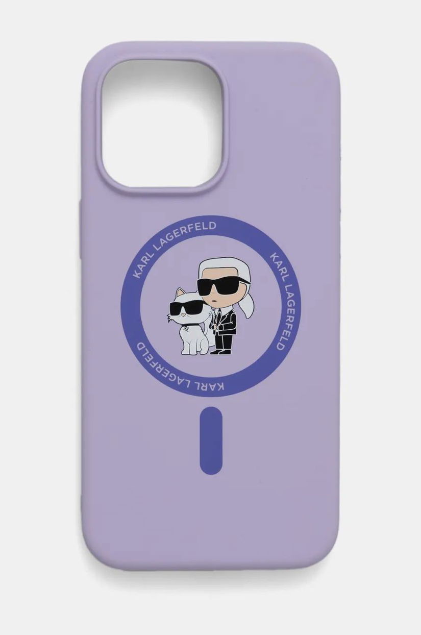 Karl Lagerfeld etui pentru telefon iPhone 15 Pro Max 6.7 culoarea violet, KLHMP15XSCMKCRHU