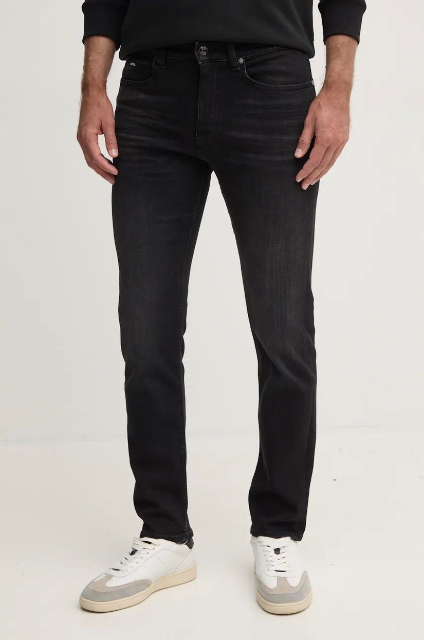 BOSS jeansi barbati, culoarea negru, 50527018