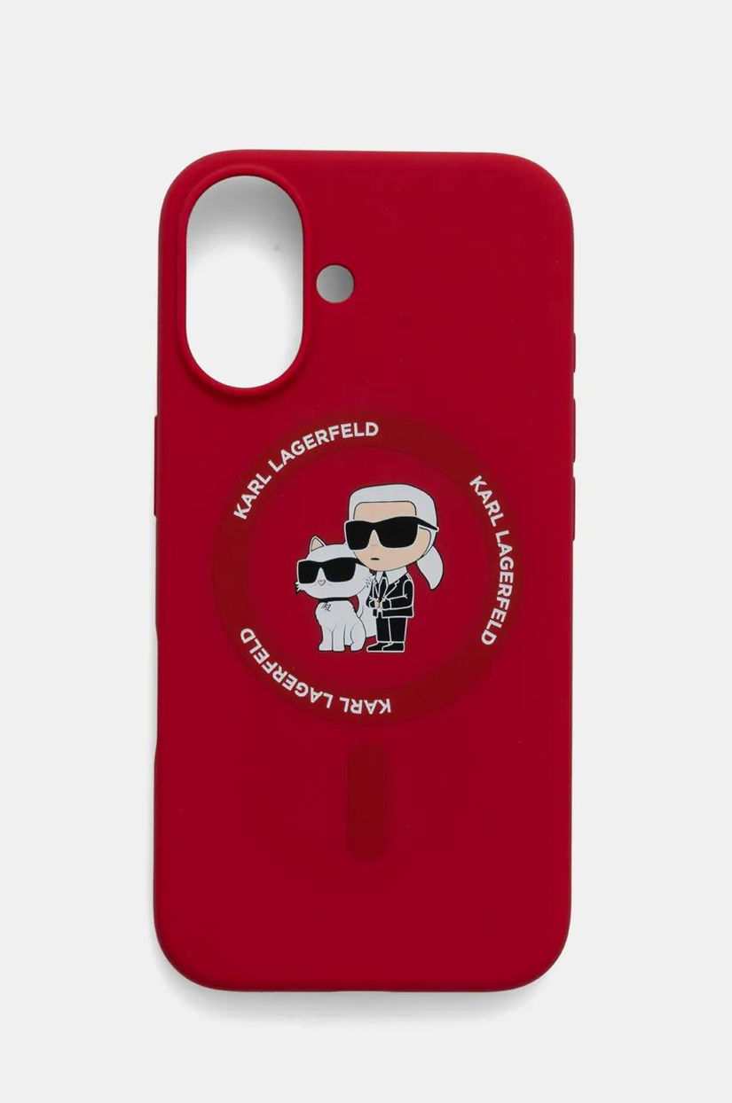 Karl Lagerfeld etui pentru telefon iPhone 16 6.1 culoarea rosu, KLHMP16SSCMKCRHR