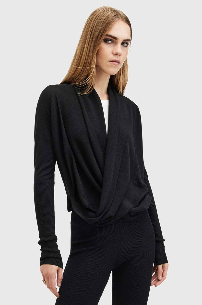 AllSaints cardigan din lana WASSON culoarea negru, W119KB