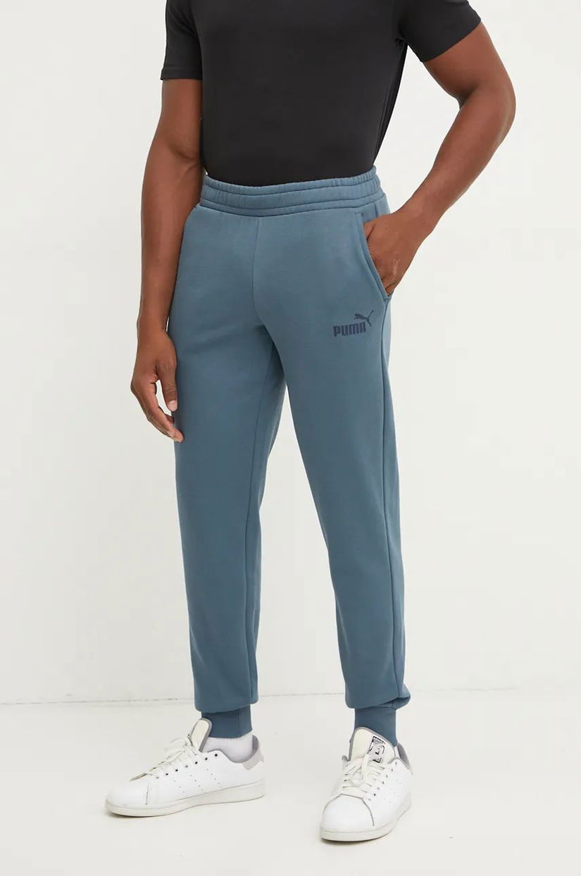 Puma pantaloni de trening culoarea gri, cu imprimeu, 586715