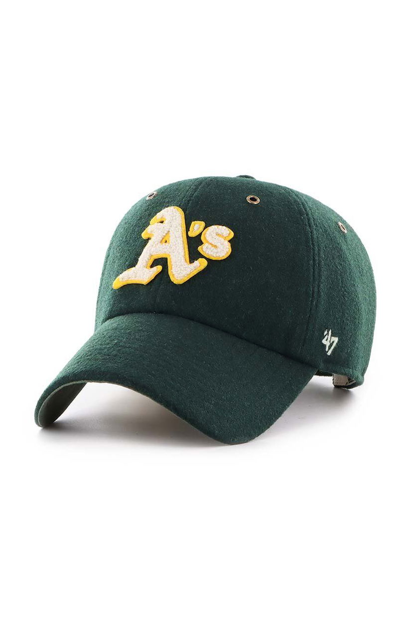 47 brand șapcă de lana MLB Oakland Athletics culoarea verde, cu imprimeu, B-PNTCU18WIS-DG