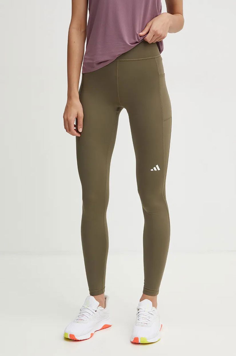 adidas Performance leggins de alergare Own The Run culoarea verde, cu imprimeu, IX2867