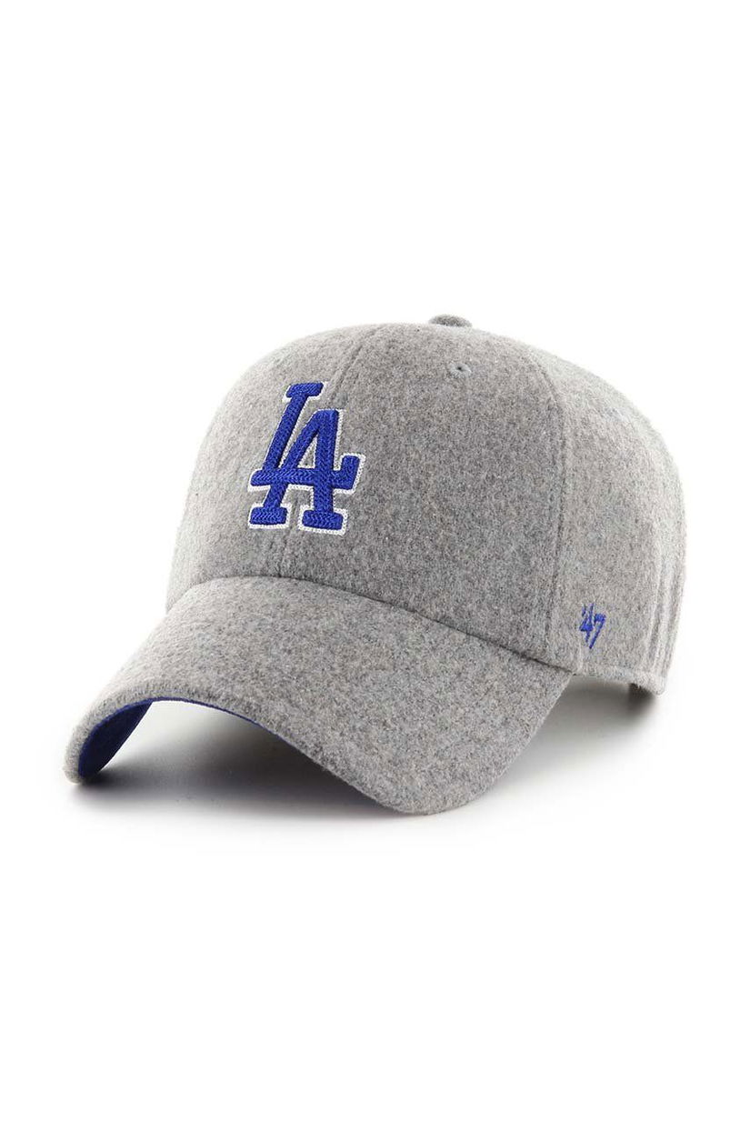 47 brand șapcă de lana MLB Los Angeles Dodgers culoarea gri, cu imprimeu, B-CHSCU12WIS-GY