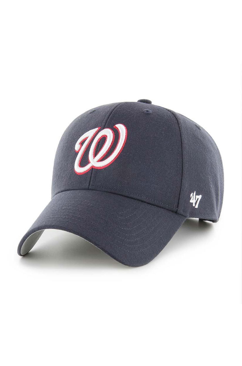 47 brand șapcă de baseball din bumbac MLB Washington Nationals culoarea albastru marin, cu imprimeu, B-MVP15WBV-NYE