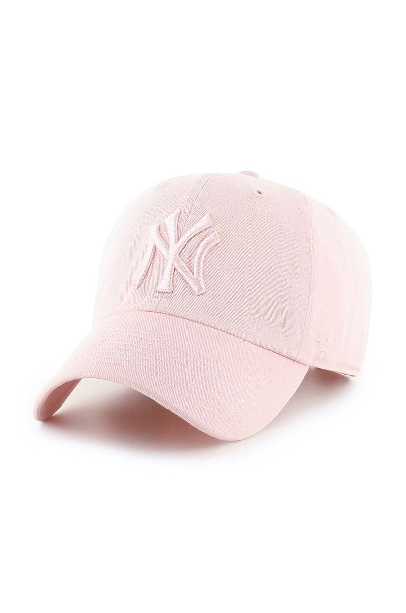 47 brand șapcă de baseball din bumbac MLB New York Yankees culoarea roz, cu imprimeu, B-NLRGW17GWS-PK