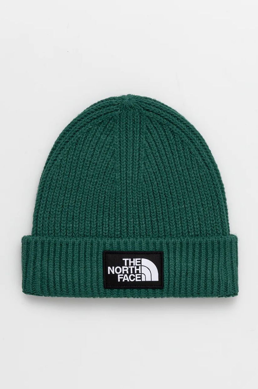 The North Face caciula TNF Logo Box Cuffed Beanie culoarea verde, din tesatura neteda, NF0A3FJXNL11