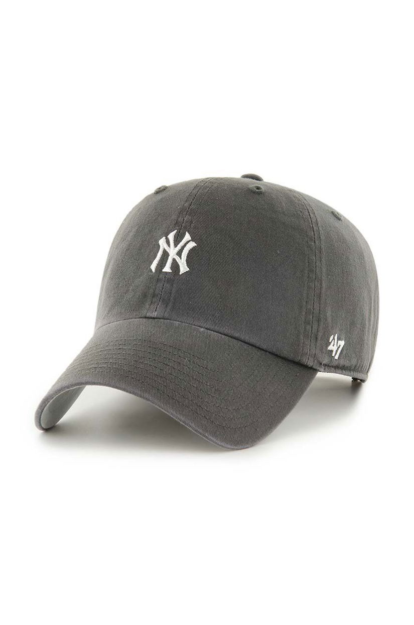 47 brand șapcă de baseball din bumbac MLB New York Yankees culoarea negru, cu imprimeu, B-BSRNR17GWS-GH