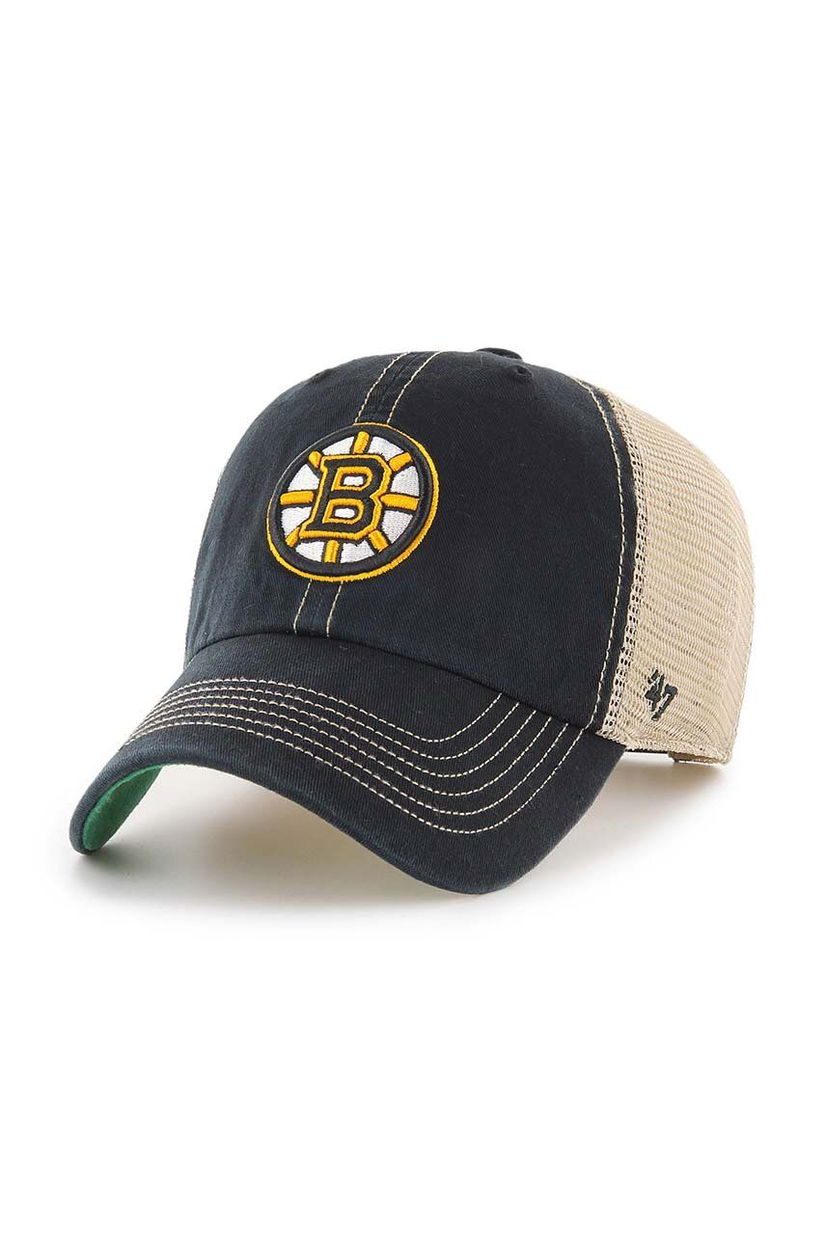 47 brand sapca NHL Boston Bruins culoarea negru, cu imprimeu, H-TRWLR01GWP-BK