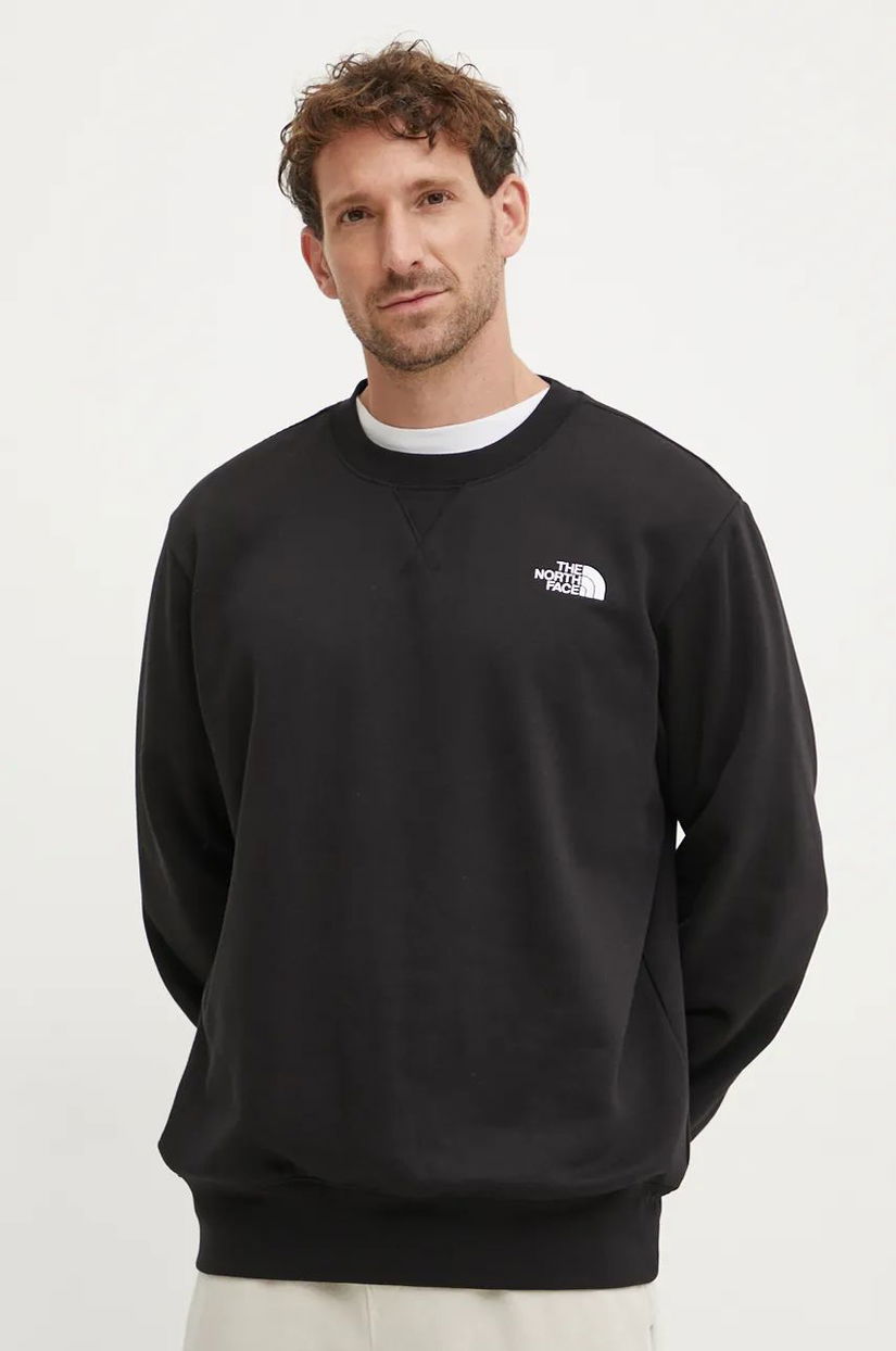 The North Face bluza Essential Crew barbati, culoarea negru, neted, NF0A89ETJK31