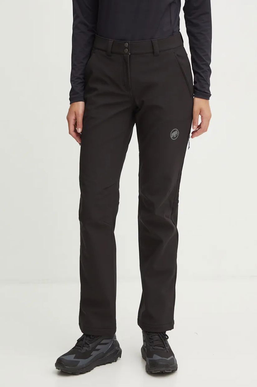 Mammut pantaloni sport Runbold Winter femei, culoarea negru, drept, medium waist, 1021.01390