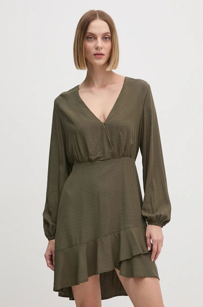 Pepe Jeans rochie KENDALL culoarea verde, mini, evazati, PL953610