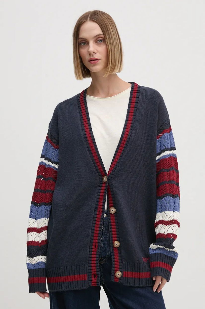 Pepe Jeans cardigan HARPER femei, culoarea albastru marin, PL702203