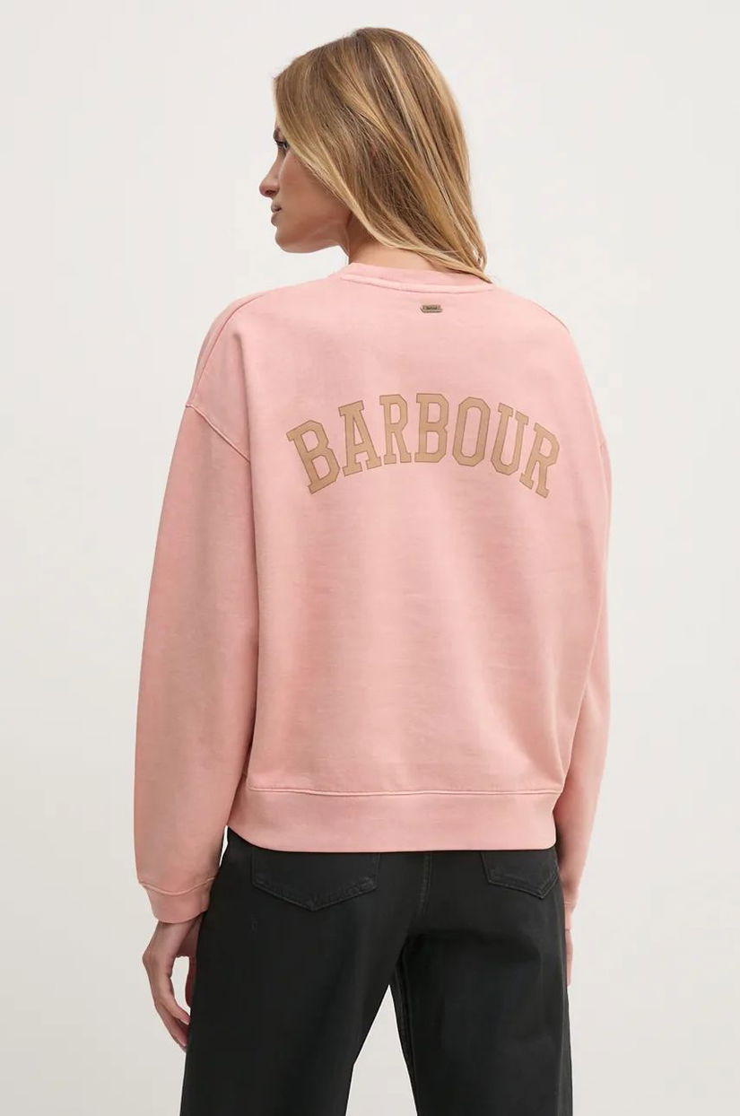 Barbour hanorac de bumbac femei, culoarea roz, modelator, LOL0613