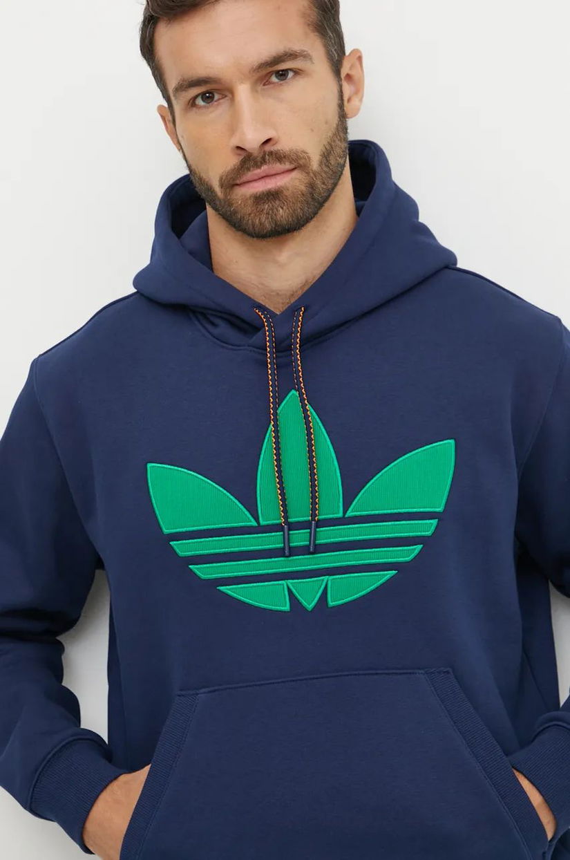 adidas Originals bluza Hooded Sweat barbati, culoarea albastru marin, cu glugă, cu imprimeu, JN5968