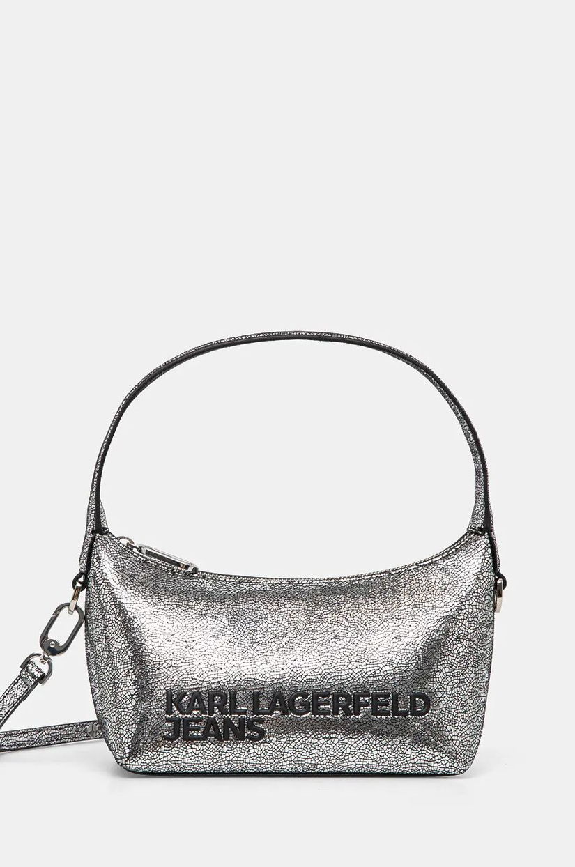 Karl Lagerfeld Jeans poseta culoarea argintiu, 246J3096