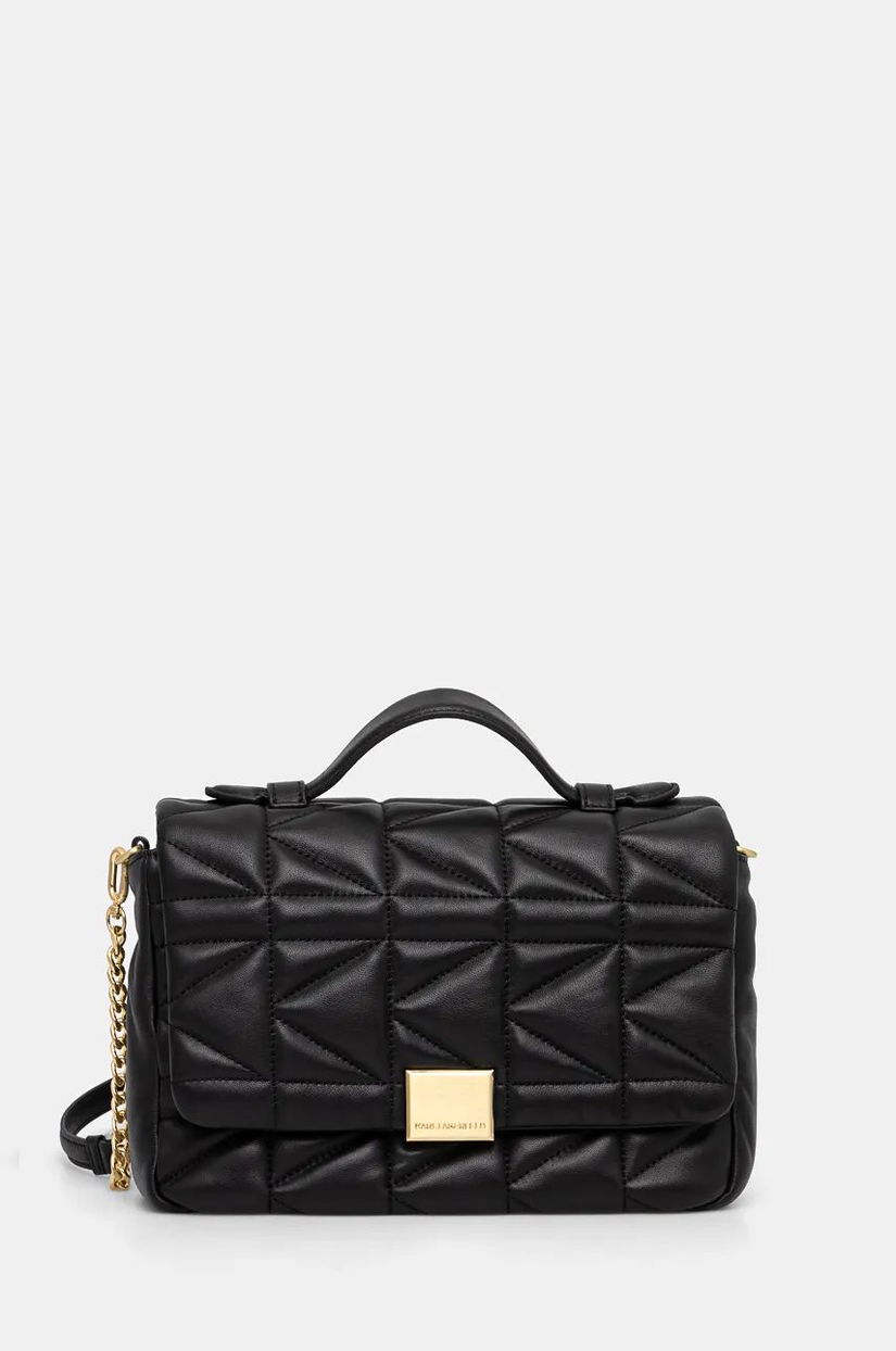 Karl Lagerfeld poseta de piele culoarea negru, 246W3086