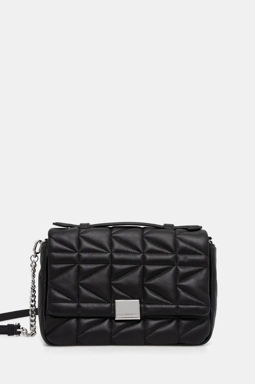 Karl Lagerfeld poseta de piele culoarea negru, 246W3086