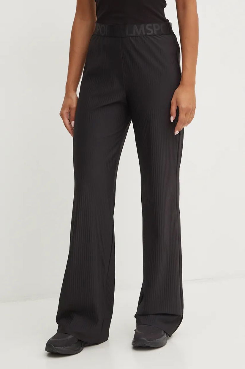 Sportalm pantaloni femei, culoarea negru, lat, high waist, 1856513034