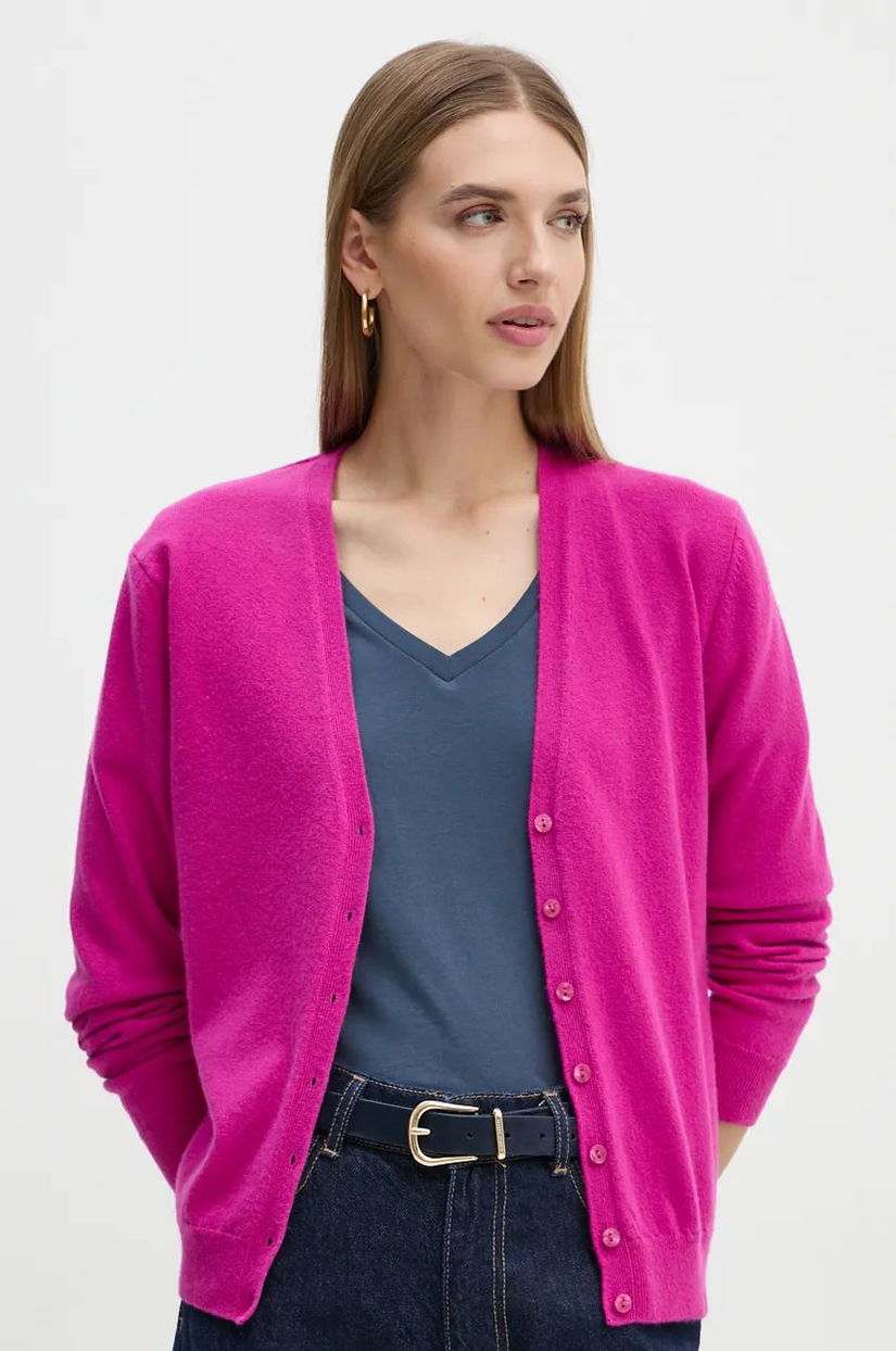 United Colors of Benetton cardigan din lana culoarea violet, light, 1002D6879