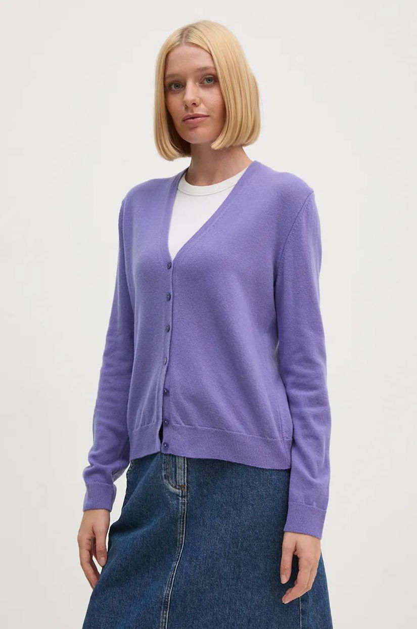 United Colors of Benetton cardigan din lana culoarea violet, light, 1002D6879