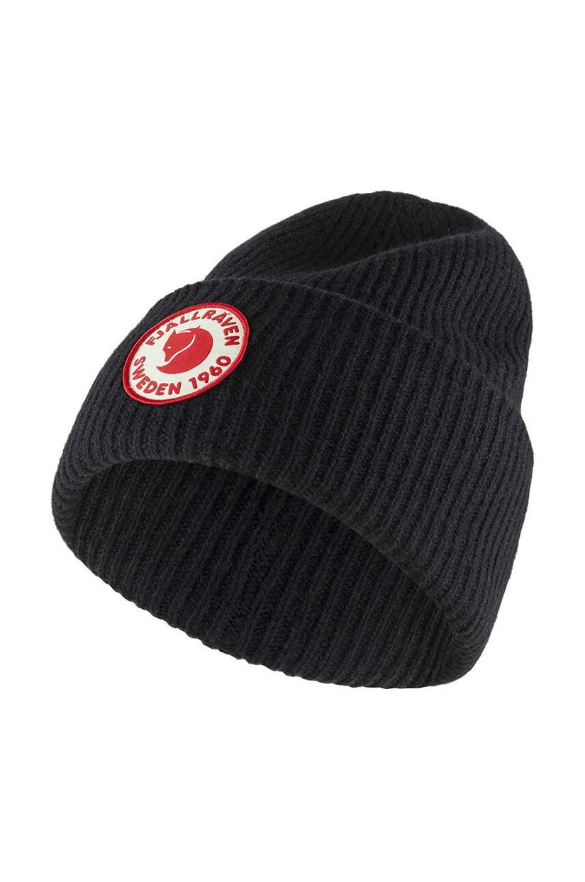 Fjallraven căciulă de lână 1965 Logo culoarea negru, de lână, din tricot gros F78142.550