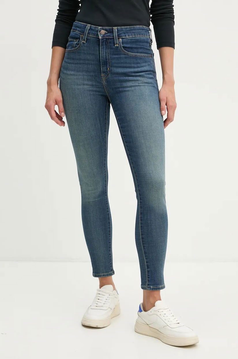 Levi's jeansi 721 HIGH RISE SKINNY femei, culoarea albastru marin