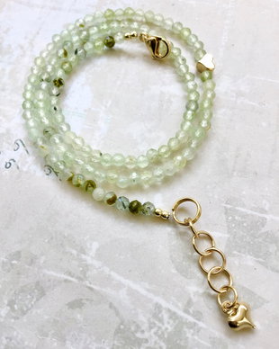 Colier CHOKER prehnit