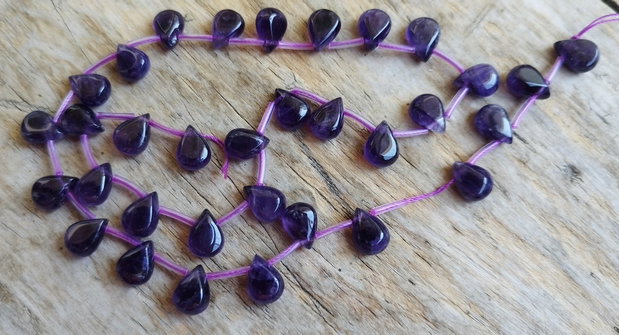Ametist, briolete 10x8x5 mm