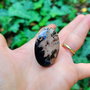 Inel Agata root plume si Argint 925 - IN1391 - Inel pietre semipretioase, inel negru reglabil, inel statement, cadou sotie, inel cadou, bijuterii cadou, bijuterii agate, cristale vindecatoare, cristaloterapie, cristale de colectie