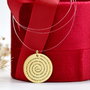 Lantisor fir transparent cu pandantiv rotund personalizat cu Rugaciunea Tatal nostru  Argint 925 placat cu aur