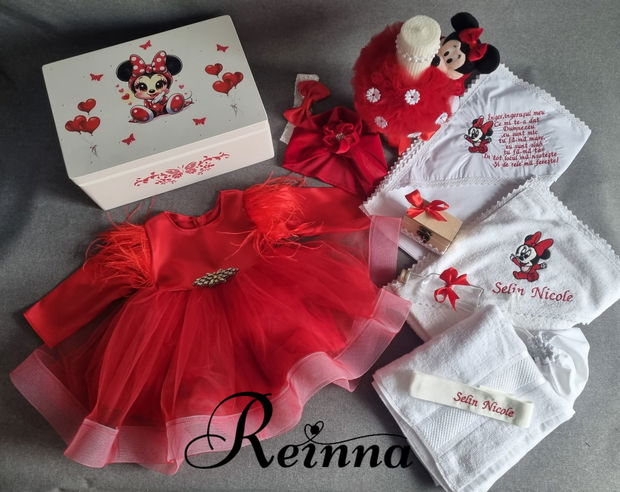 Trusou botez Minnie Rosu