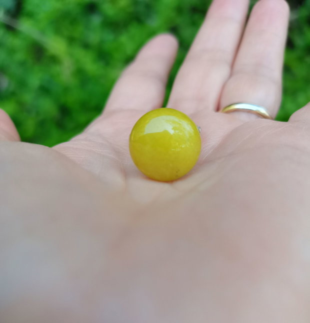 Inel Jad lemon si Argint 925 - IN1354.1 - Inel galben reglabil, inel pietre semipretioase, cadou iubita, inel cadou, bijuterii cadou, cadou sotie, cadou prietena, cadou romantic, cadou logodna, cadou prietena, bijuterii jad, cristale vindecatoare