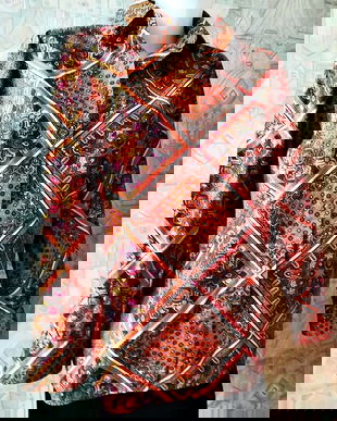 camasa de bumbac caramizie cu imprimeuri