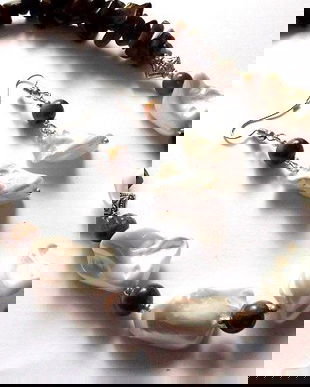 set cu ochi de tigru si perle baroc 46688