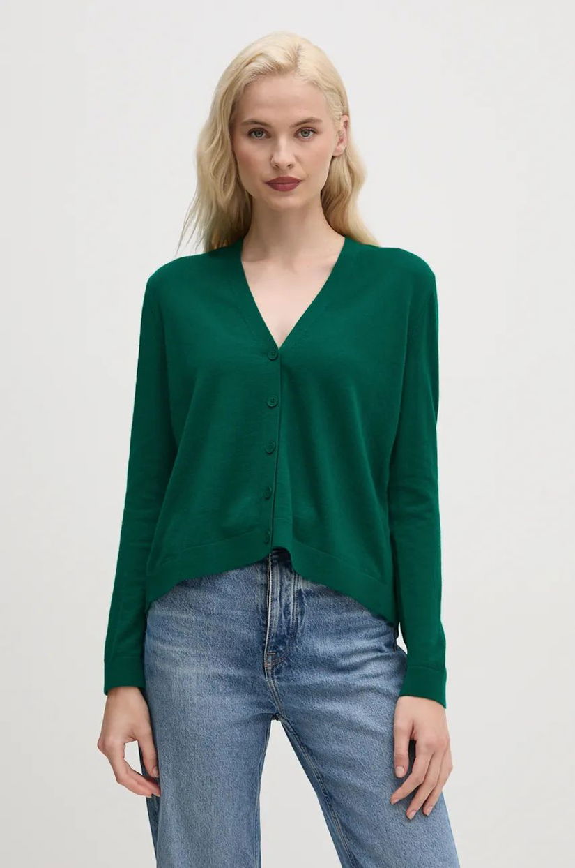 United Colors of Benetton cardigan din lana culoarea verde, light, 11AHD603P