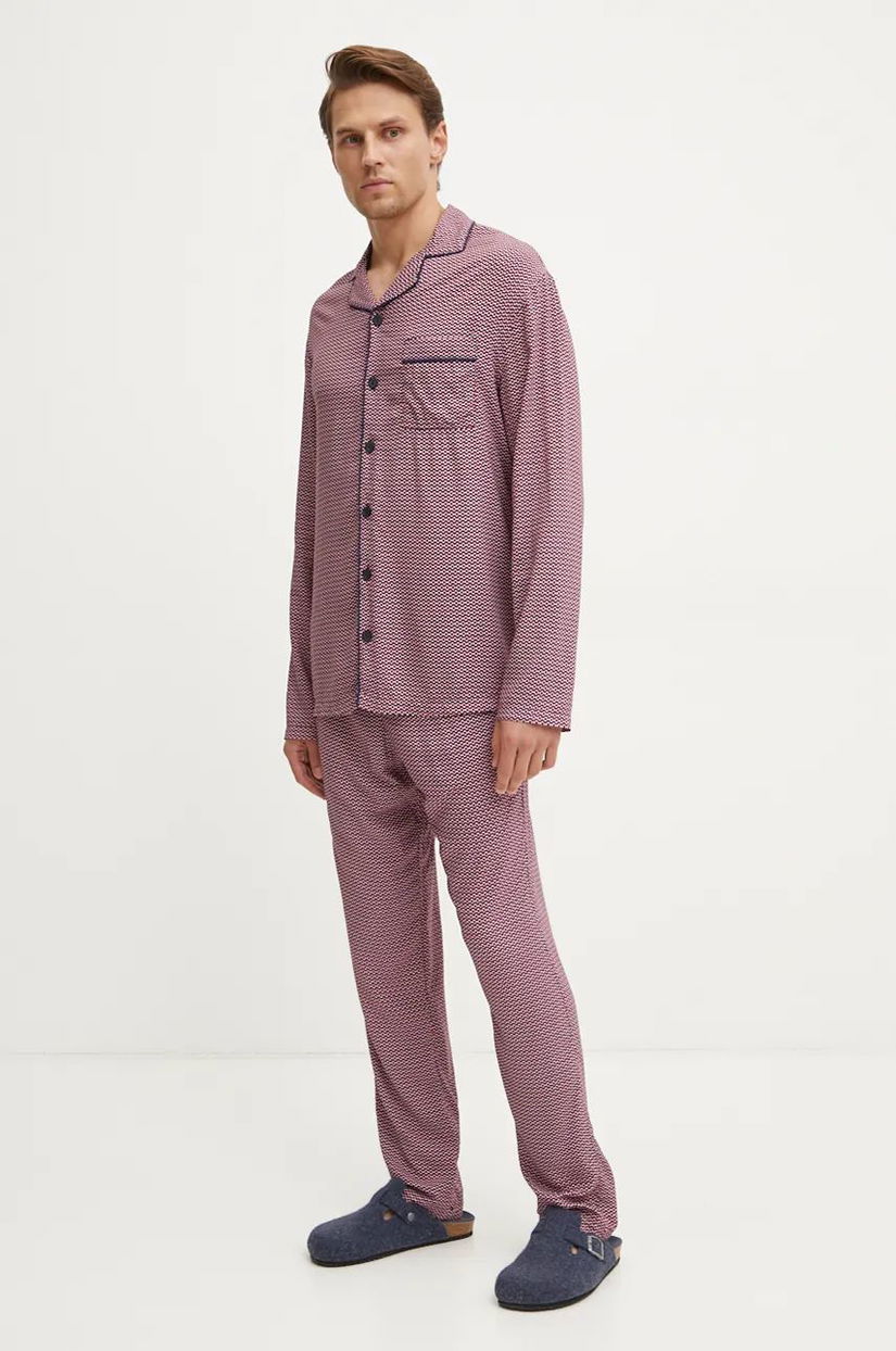 United Colors of Benetton pijama barbati, culoarea violet, modelator, 4X9X4P009