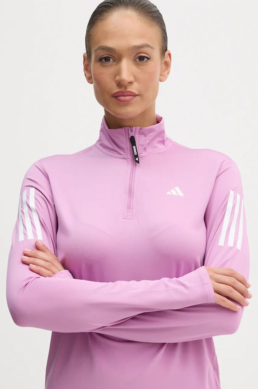 adidas Performance hanorac de jogging Own The Run culoarea violet, cu imprimeu, IV5510