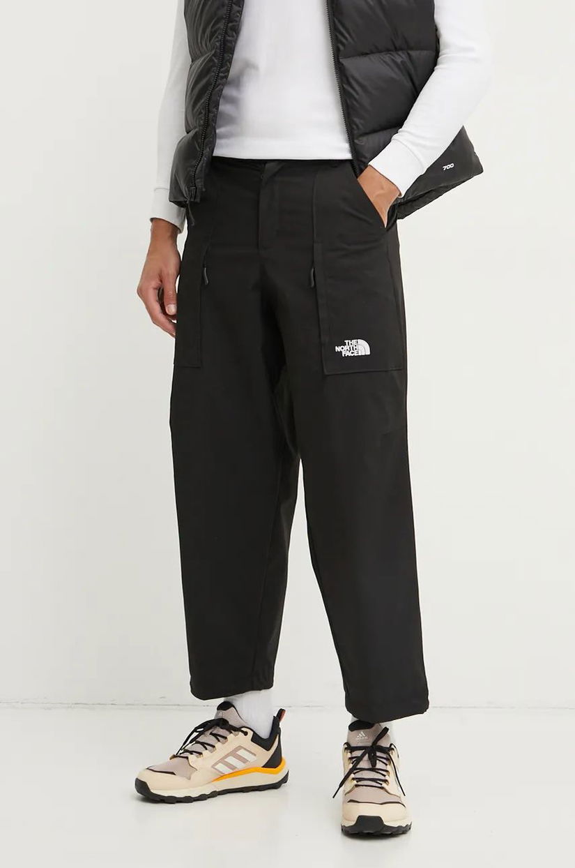 The North Face pantaloni TNF x Yinka Ilori femei, culoarea negru, drept, medium waist, NF0A89GHJK31