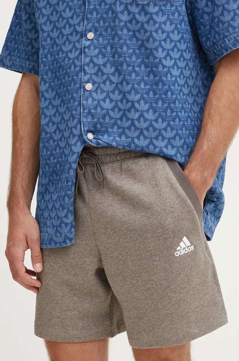 adidas pantaloni scurti barbati, culoarea maro, melanj, IY6612