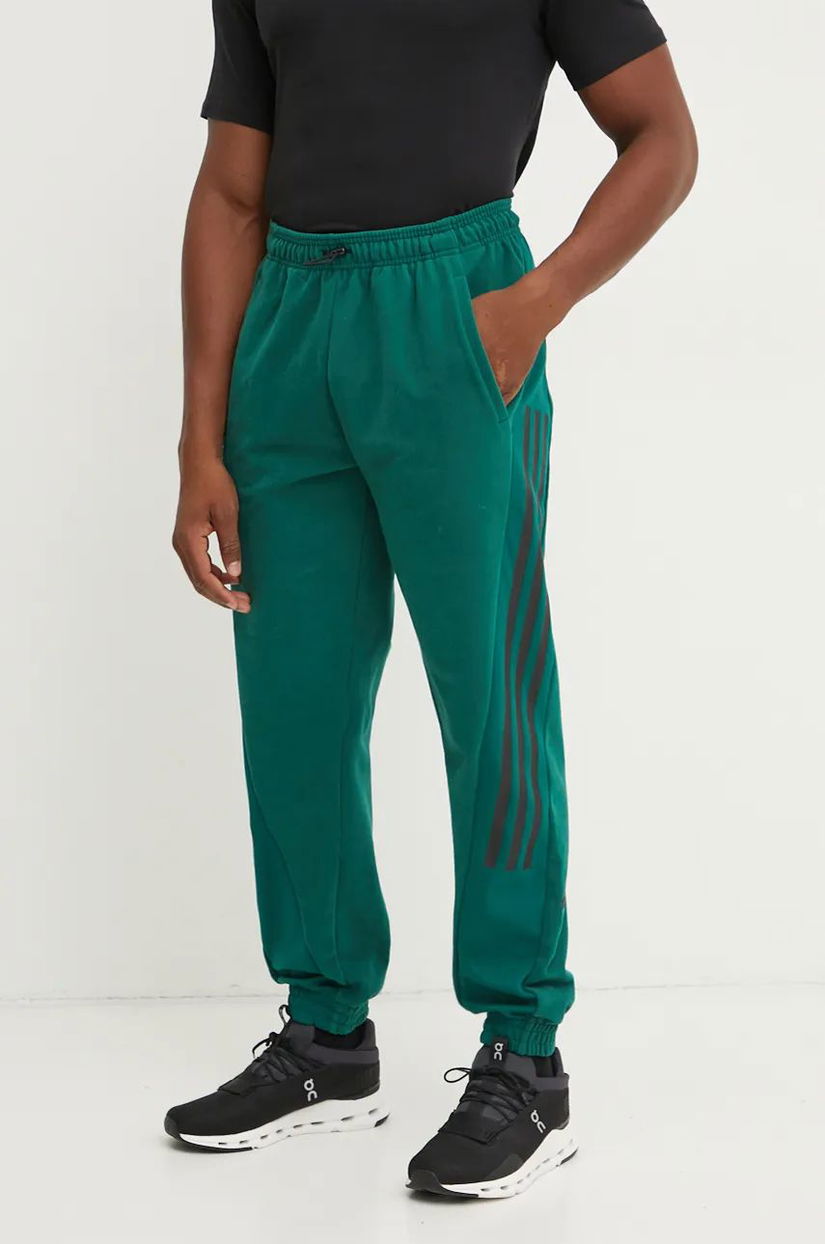 adidas pantaloni de trening Future Icons culoarea verde, cu imprimeu, IW6089